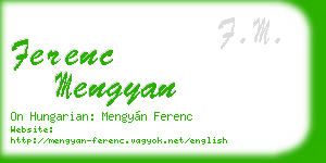 ferenc mengyan business card