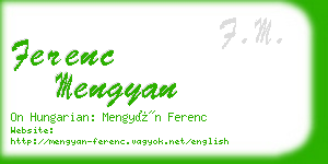 ferenc mengyan business card